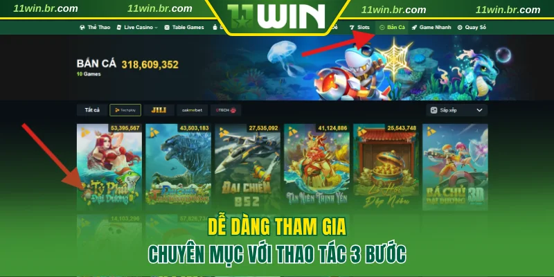 3 bước tham gia bắn cá 11WIN nhanh gọn