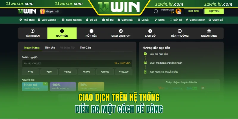 Đánh Giá 11win Nền Tảng Giải Trí Đang Gây Sốt Hiện Nay 4 Giao dịch trên hệ thống diễn ra một cách dễ dàng