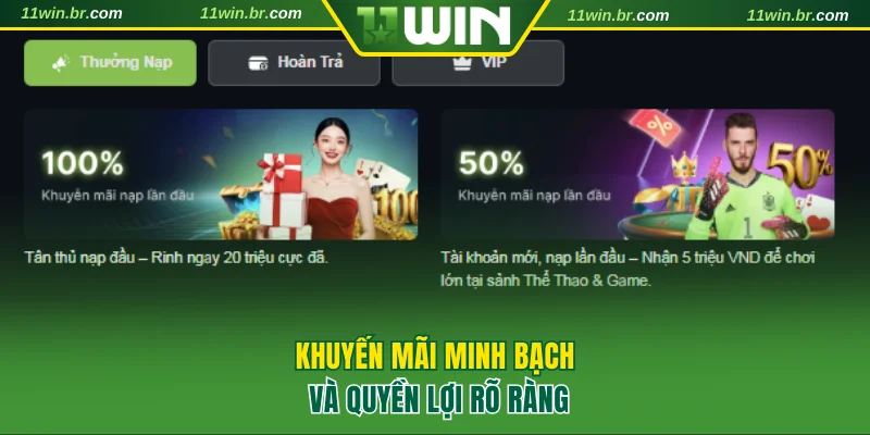 11WIN Có Lừa Đảo Không? Giải Đáp Chi Tiết Từng Nghi Vấn 4 Khuyến mãi minh bạch và quyền lợi rõ ràng