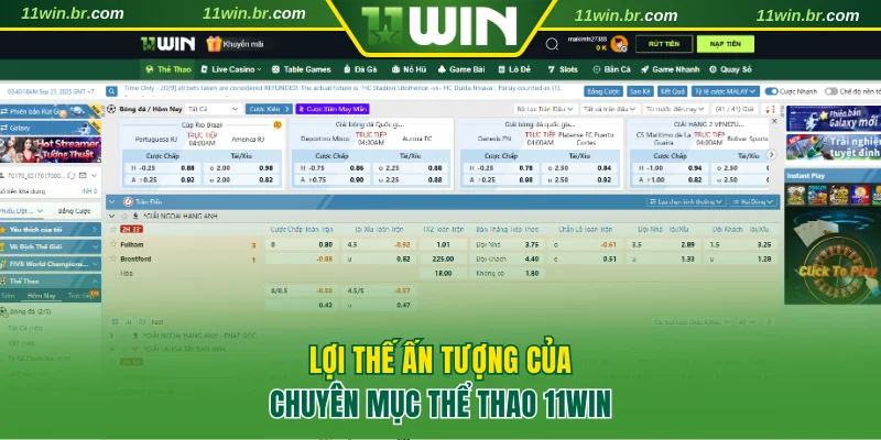 Những lợi thế vượt trội của chuyên mục cá cược thể thao 11WIN